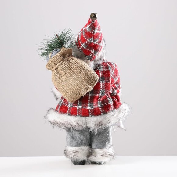 14-inch Santa Claus Figurine with Kerosene Lamp & Sack - Christmas Decor - Picture 6 of 6